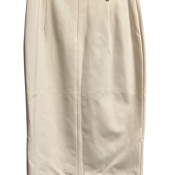 White House Black Market white Ivory Button-Front Skirt - Picture 8 of 16